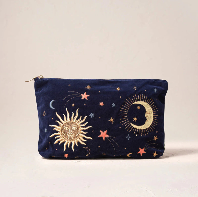 Celestial Navy Velvet Everyday Pouch