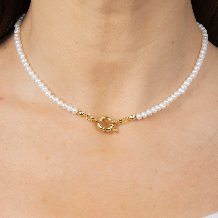 Sara Freshwater Pearl Necklace Gold Plated